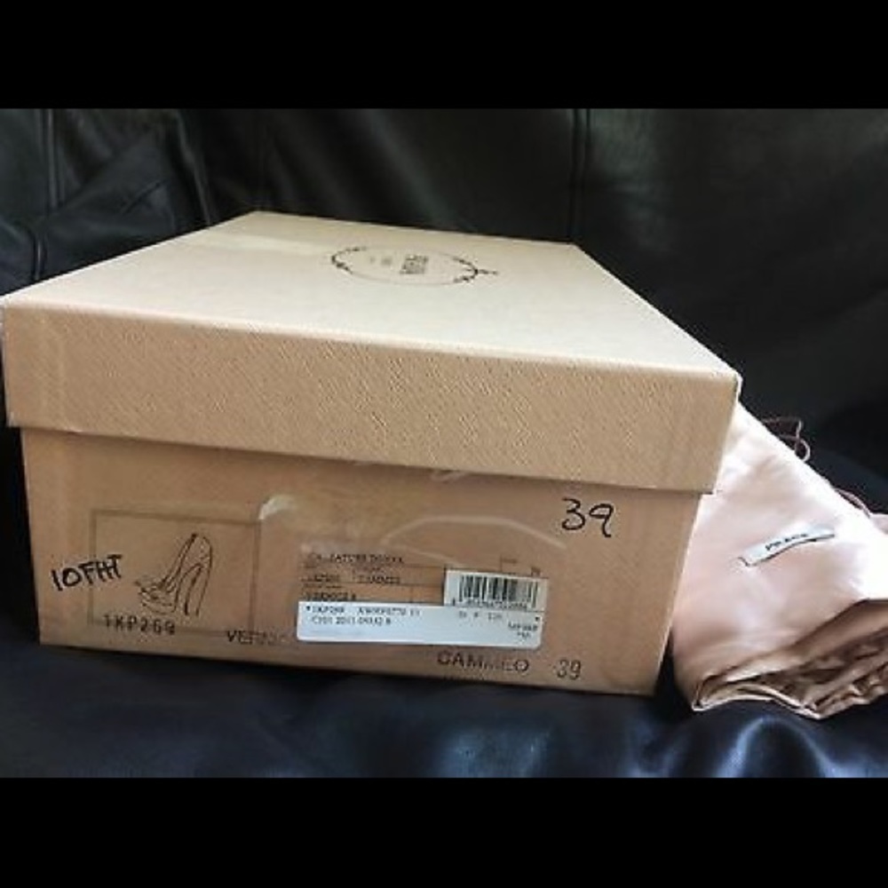 Prada Platform Pumps Heels Bows Patent Nude Box 9 - Picture 5 of 8
